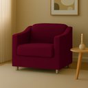 Ver imagem 1 de Poltrona Decorativa para Sala, Escritorio, Recepção Tila Suede Vinho