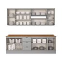 Ver imagem 6 de Cozinha Modulada 240cm 7 Peças 11 Portas 3 Gavetas Americana Henn - Cinza/nature