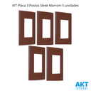 Ver imagem 2 de Kit 5 Placa 4x2 3 Postos Marrom Sleek Margirius Cor:marrom