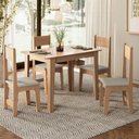 Ver imagem 2 de Conjunto Mesa de Jantar Nicoli com 4 Cadeiras Estofadas Delta - Mdf/mdp 15mm Sonetto