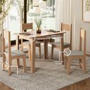 Ver imagem 6 de Conjunto Mesa de Jantar Nicoli com 4 Cadeiras Estofadas Delta - Mdf/mdp 15mm Sonetto