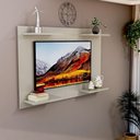 Ver imagem 1 de Painel para Tv até 50 Pol Home Amanda em Mdf Laqueado Moderno Off White