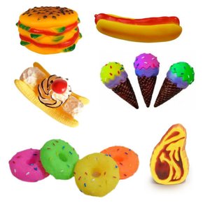 Kit 6 Brinquedos para Cães e Gatos - Formatos de Comidas