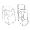 Ver imagem 4 de Kit 4 Cadeiras Helen para Mesa de Jantar com 2 Banquetas Ana Madeira Maciça Premium Linho - Cinza