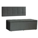 Ver imagem 1 de Kit Painel e Calçadeira Baú King 1,95m Roma Suede Cinza - Pallazio