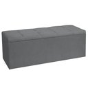 Ver imagem 4 de Kit Painel e Calçadeira Baú King 1,95m Roma Suede Cinza - Pallazio
