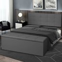 Ver imagem 2 de Kit Painel e Calçadeira Baú King 1,95m Roma Suede Cinza - Pallazio