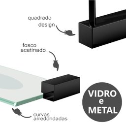 Kit de Acessórios para Banheiro 5 Peças Suporte Quadrado Proteção Grego Metal Preto Fosco Troia - 3