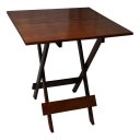 Ver imagem 1 de Mesa Dobrável Madeira Quadrada 70x70 Restaurante Bar Área de Lazer Barzinho - Imbuia