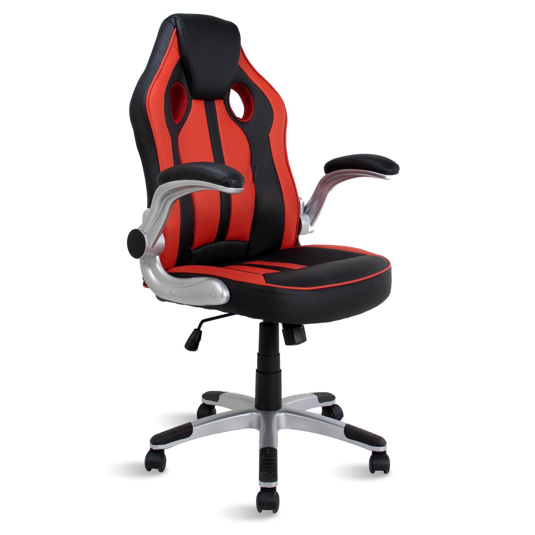 Cadeira Gamer Vermelho e Preto Healer Creed Giratória - 1