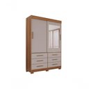 Ver imagem 1 de Guarda Roupa New Star 2 Portas 6 Gavetas com Espelho Salleto Cinamomo/off White