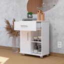 Ver imagem 2 de Balcão Fruteira para Micro-ondas 1 Porta 1 Gaveta com Rodízios Branco