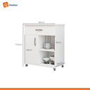 Ver imagem 7 de Balcão Fruteira para Micro-ondas 1 Porta 1 Gaveta com Rodízios Branco