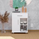 Ver imagem 1 de Balcão Fruteira para Micro-ondas 1 Porta 1 Gaveta com Rodízios Branco