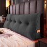 Almofada Para Cabeceira Encosto Apoio Lombar Spot 90cm com Porta Celular Suede - Desk Design - Cinza - 2