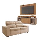 Ver imagem 1 de Kit Sofá Cheer Solar 3 Lugares Retrátil Reclinável com Rack Painel 65 New Oscar