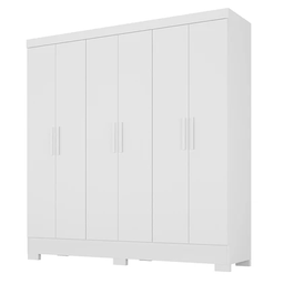 Guarda Roupa Casal Lancaster 6 Portas 3 Gavetas Branco - Rodial - 1