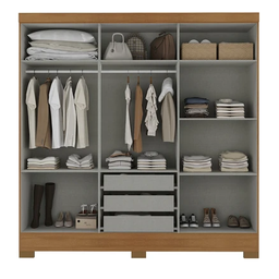 Guarda Roupa Casal Lancaster 6 Portas 3 Gavetas Branco - Rodial - 3