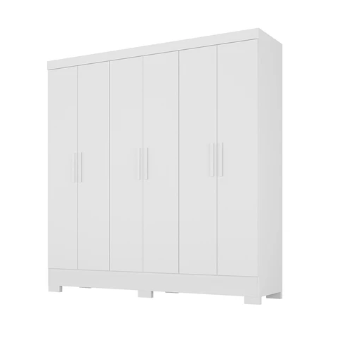 Guarda Roupa Casal Lancaster 6 Portas 3 Gavetas Branco - Rodial