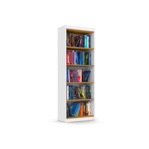 Multiuso / Livreiro En com Nichos Organizadores Cor Branco Acetinado / Cinamomo