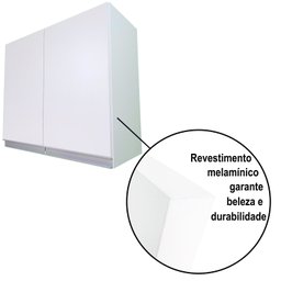 Armário Aéreo 70cm Lavanderia 2 Portas de Parede Montado Cor:branco - 3
