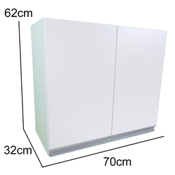 Armário Aéreo 70cm Lavanderia 2 Portas de Parede Montado Cor:branco - 2