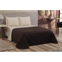 Ver imagem 1 de Kit Cobre Leito Colcha Marrom/cáqui 4 Pç Casal Queen com Lençol