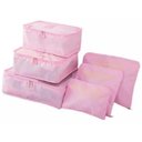 Ver imagem 1 de Kit Organizador de Mala 6 em 1 Poliester Rosa Unico Viagem Necessaire Bolsa Porta Roupas Sapato