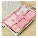 Ver imagem 3 de Kit Organizador de Mala 6 em 1 Poliester Rosa Unico Viagem Necessaire Bolsa Porta Roupas Sapato