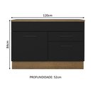 Ver imagem 6 de Balcão de Pia Cozinha 1 Porta e 2 Gavetas (com Tampo) Rustic/preto Agata Madesa Rustic/preto