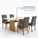 Ver mais imagens de Conjunto de Mesa 4 Lugares Lyra com Tampo em MDF e Vidro Cinamomo e Off White