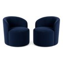 Ver imagem 2 de Kit 02 Poltronas Curva Orgânica Nature Gaia Veludo Azul Marinho - Montanaris Decor