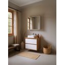 Ver imagem 1 de Gabinete para Banheiro com Cuba e Armario 60cm Mdf Freijo com Branco Dubai - On Móveis