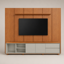 Ver imagem 2 de Painel Completo com Rack Celeste - Belaris Móveis:Naturalle Off White