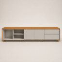 Ver imagem 3 de Painel Completo com Rack Celeste - Belaris Móveis:Naturalle Off White