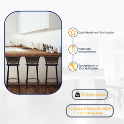 Kit 3 Banquetas para Cozinha Banco Alto Junco Argila Balcão Ilha Bancada Bares Piscina Área Gourmet - 3