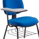 Ver imagem 2 de Cadeira Universitária Executiva com Prancheta e Porta Livros Assento e Encosto em Estofado Azul