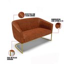 Ver imagem 4 de Sofá 2 Lugares Namoradeira Industrial Dourado Stella Sintético Pu D03 - D’Rossi