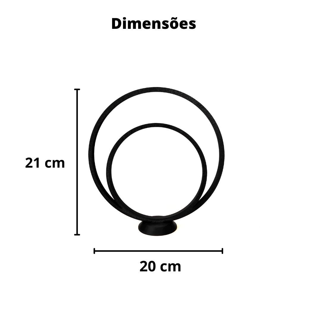 Estatueta Circulos / Círculo Duplo, Decoração - Toque 3d: Preto - 4