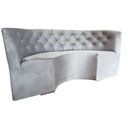 Ver imagem 1 de POLTRONA SOFÁ CANTO ALEMÃO EM U 1,82 VELUDO CINZA CAPITONE COSTURADO / SOFA DE CANTO SKU9 O REI DAS 