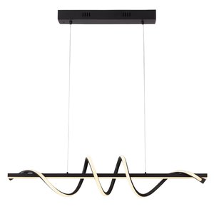 Lustre Pendente Led 45w 3 em 1 Moderno Sala Quarto Preto