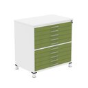 Ver imagem 2 de Mapoteca 10 Gavetas 120,4cm x 122,3cm Aço Cinza Branco/Verde Miró