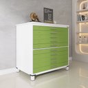 Ver imagem 1 de Mapoteca 10 Gavetas 120,4cm x 122,3cm Aço Cinza Branco/Verde Miró