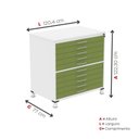 Ver imagem 3 de Mapoteca 10 Gavetas 120,4cm x 122,3cm Aço Cinza Branco/Verde Miró
