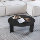 Ver imagem 1 de Mesa de Centro Orgânica Chanfrado Pé Madeira Complementos Preto