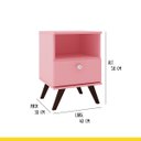 Ver imagem 3 de Mesa de Apoio Retrô 40 X 58 Cm 01 Gaveta Nicho Mdp Rosa - Clicklar