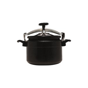 Panela Alta Pressão Indução Antiaderente Revestimento Mármore Cerâmico 10 Litros Preta