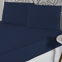 Ver imagem 2 de Jogo de Lençol Casal Padrão Malha 100% Algodão 3 Peças Dona Zeze Nobre Azul Marinho