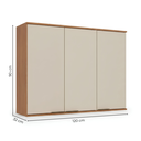 Ver imagem 3 de Armário de Cozinha Aéreo Modulado 100% MDF 3 Portas 120cm Princess Yescasa Freijó/Areia Bege
