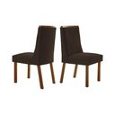 Ver imagem 1 de Kit 2 Cadeiras Sala Jantar Montreal 2 Un Madeira Capuccino/suede Marrom - Rufato